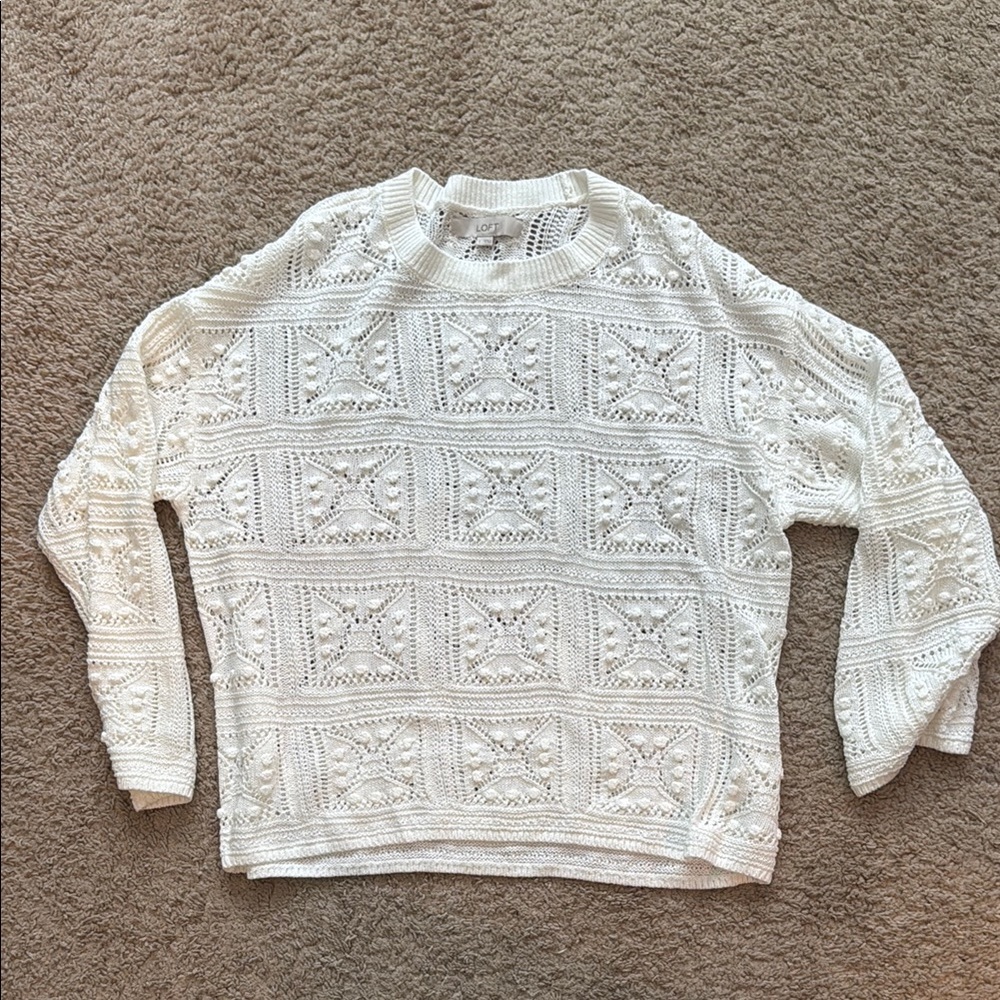 LOFT Chunky Pointelle Stitch Sweater